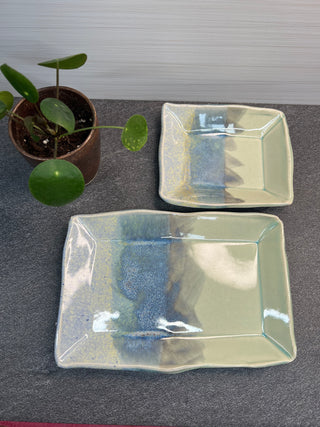Set of 2 Small plates-Three Petal Pottery