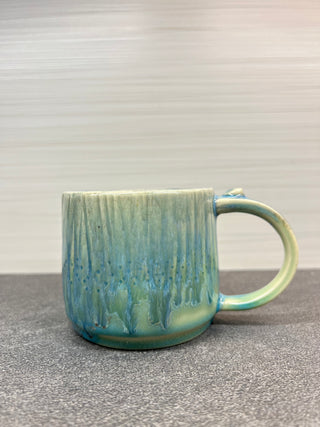 Blue & Green Mug-Three Petal Pottery
