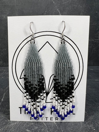 Beaded Earrings-Three Petal Pottery