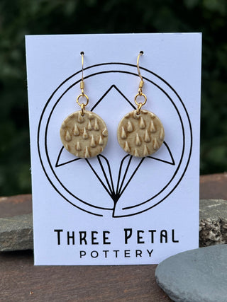 Earrings Pottery- Rain- Gold