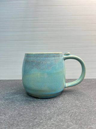 Green & Blue Mug-Three Petal Pottery