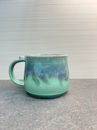 Turquoise & Blue Mug-Three Petal Pottery