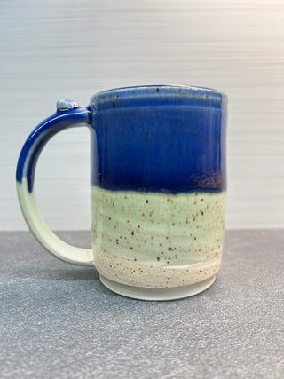 Green & Blue Speckled Mug-Three Petal Pottery
