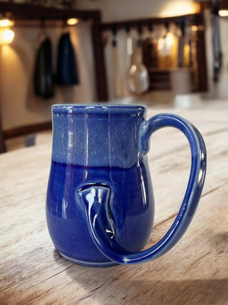 Blue fancy handle Mug