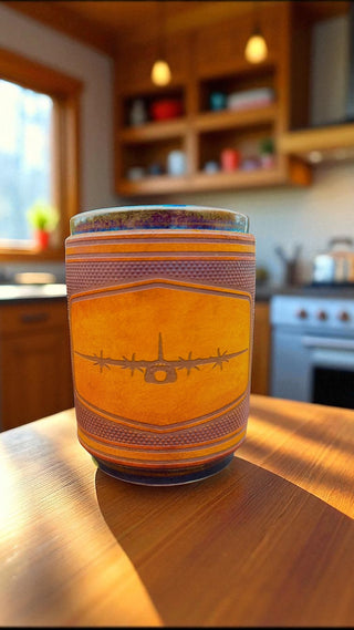 C-130 Leather Wrapped Mug