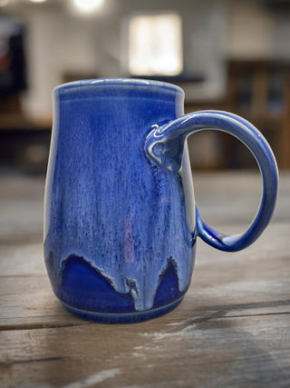 Blue Fancy Handle Mug