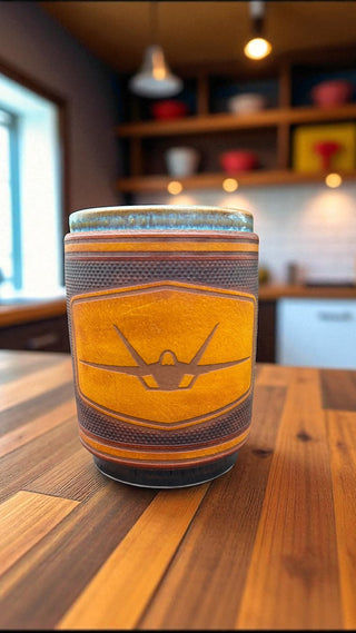 F-22 Leather Wrapped Mug