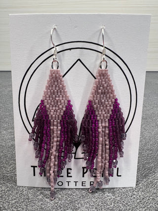 Beaded Earrings Purple