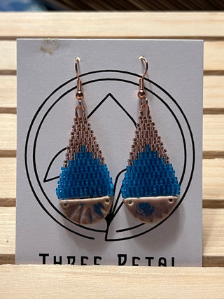 Beaded Earrings w/ Hand Made Bead