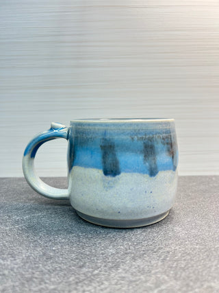 Light Blue & White Mug-Three Petal Pottery