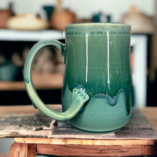 Green & Turquoise “fancy handle” Mug