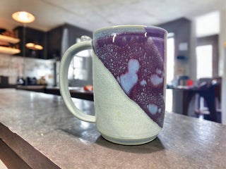 Purple & Gray Mug-Three Petal Pottery