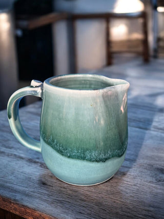 Green and turquoise small pitcher