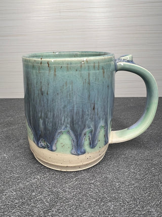 Green & Blue Speckled Small Mug-Three Petal Pottery