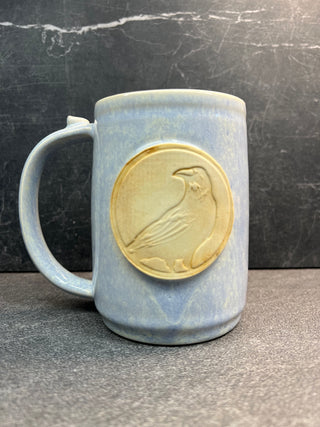 White Raven Mug-Three Petal Pottery