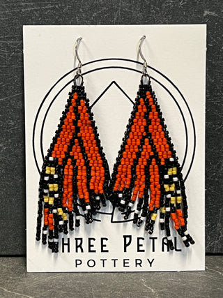 Butterfly beaded earrings-Three Petal Pottery